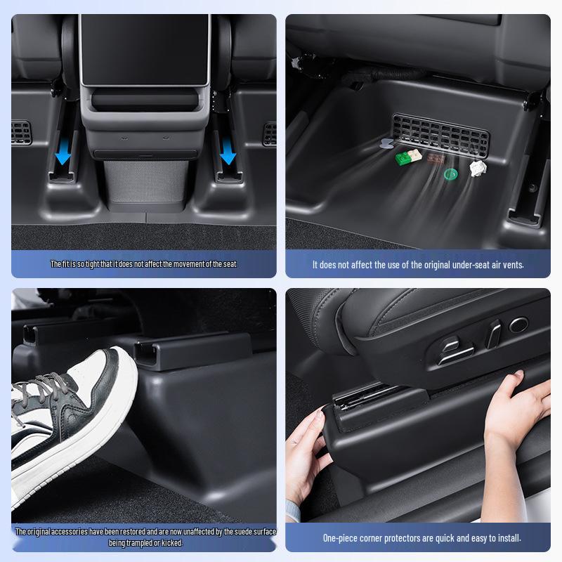 Tesla Model Y Rücksitz-Kratzschutz & Unter-Sitz-Schwellenleiste