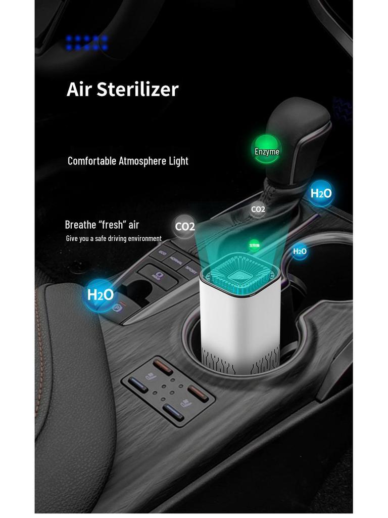 USB Car Air Purifier & Aroma Diffuser with Negative Ion Technology