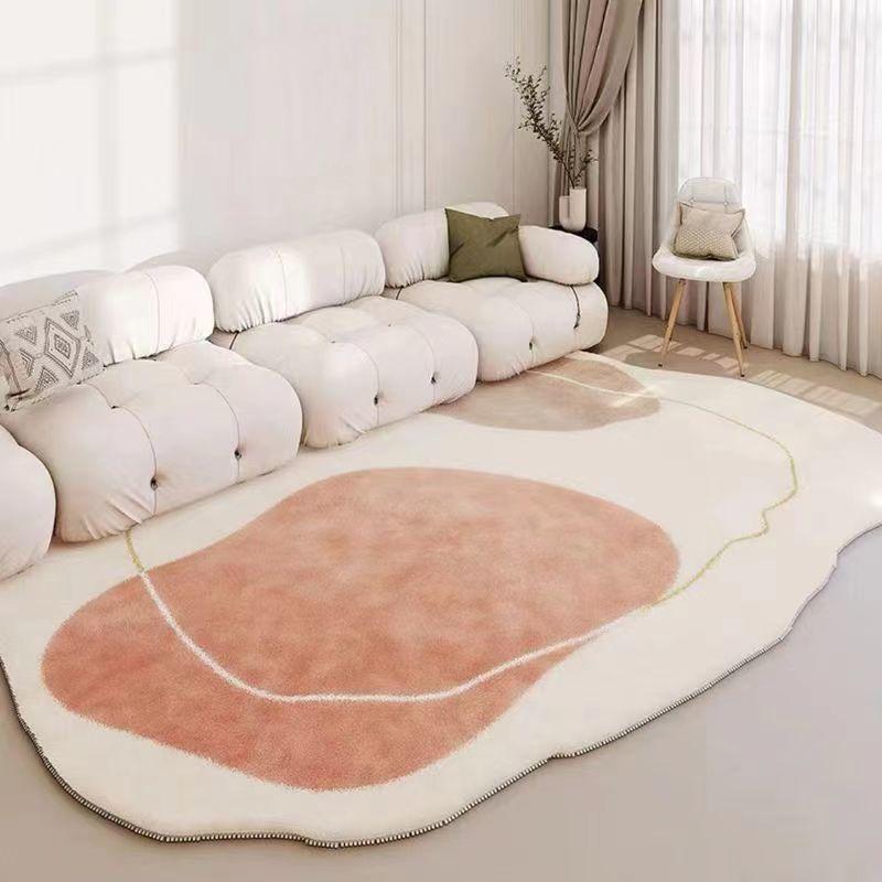 Irregular Cream Style Living Room Bedroom Rug Soft And Skin Friendly Sofa Area Rug Ins Style Minimalist Home Decor