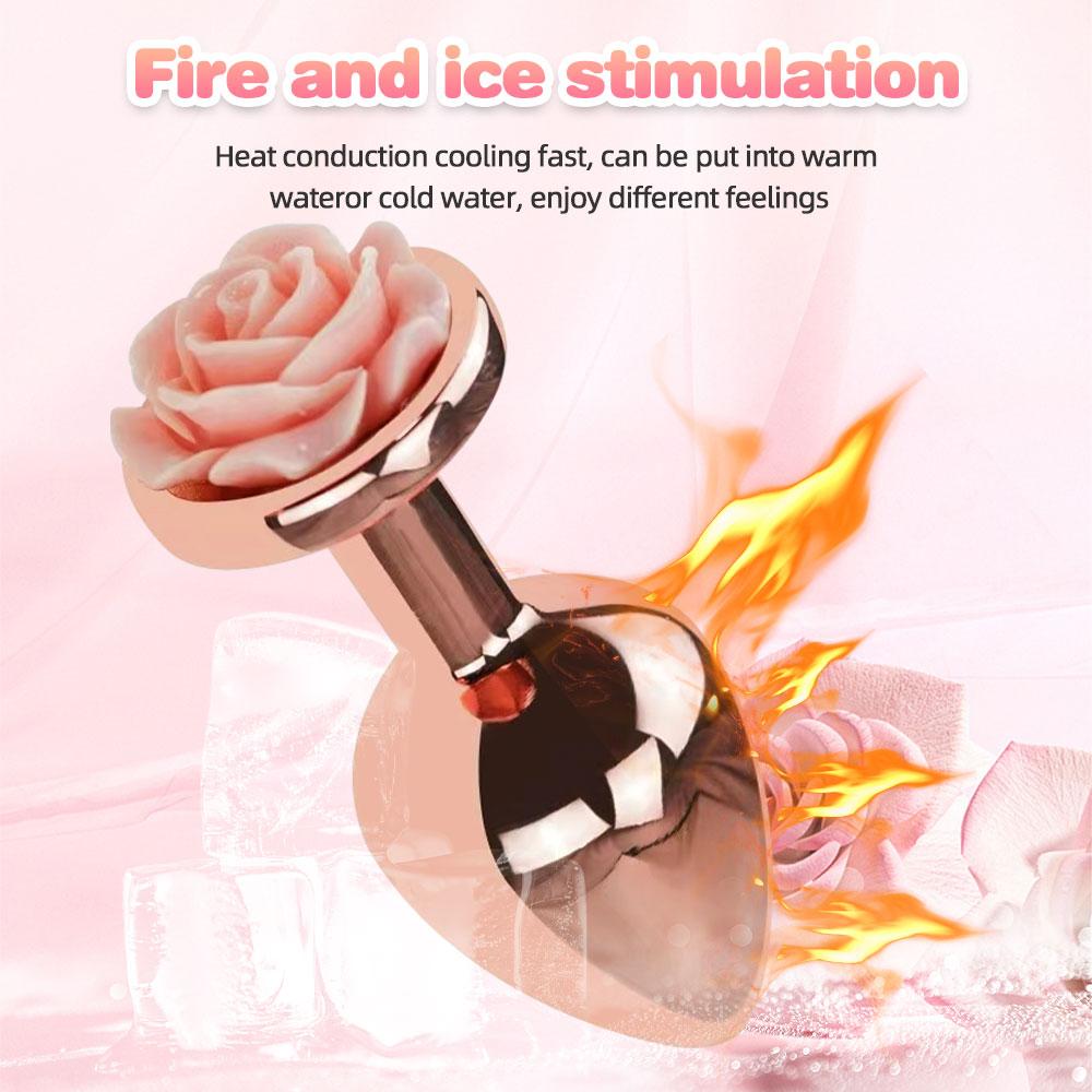 3Pcs Anal Plug Buttplug Rose Shape Anal Sex Toys for Men Women Beginners Advanced Users Sex Toy for Vagina Training But Plug