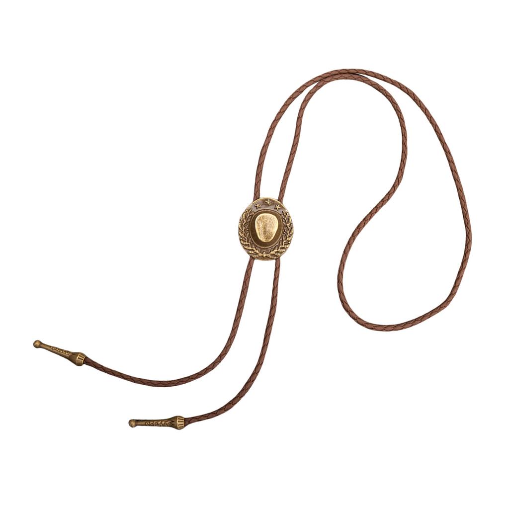 Metal Hat Pendant Bolo Tie for Adult Unisex Vintage PU Leather Tie Rope Necklace Jewelry Rodeos Tie Formal Event Tie