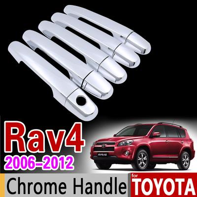 Juego de Embellecedores Cromados para Manijas de Puerta para Toyota RAV4 30 XA30 2006 2007 2008 2009 2010 2011 2012 RAV 4 Accesorios para Coche Pegatinas