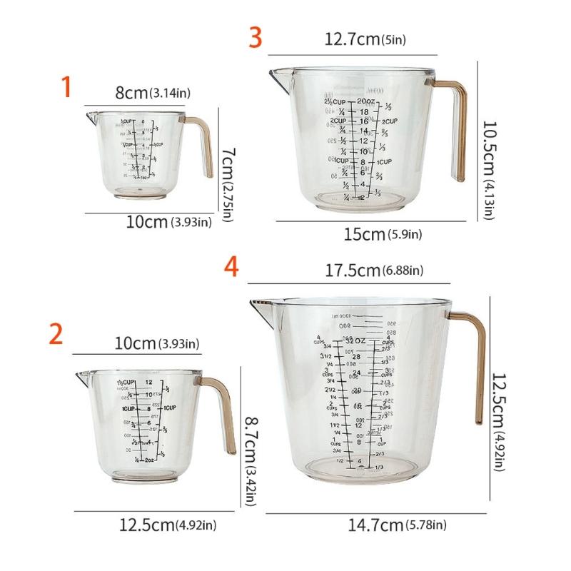 Plastic Measuring Cup With Ergonomic Handle Kitchen Measuring Tool For Precise Baking Cooking And Kitchen Use