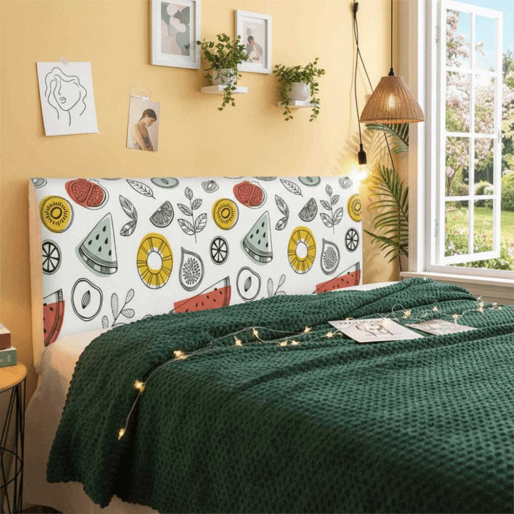 Bedroom Decoration Cartoon Elastic Bedhead Cover Thicken Print Design Bedside Protector Soft Non-slip Headboard Cover Hotel