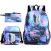 Attack Giant Elementary School Bag Backpack Casual School Bag Three-piece Set