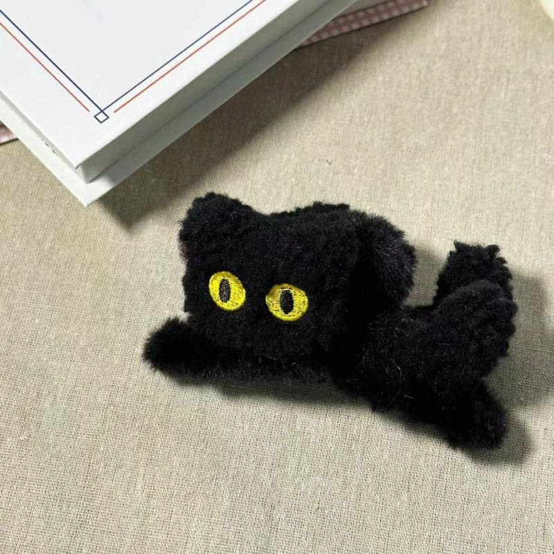 Plush Cats Pattern Claw Clip Multicolor Women's Hair Clip Fashionable Hairpin for Autumn and Winter Hairstyles