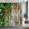Green Bamboo Shower Curtain Zen Meditation Nature Botanical Polyester Fabric Shower Curtains Bathroom Decor with Hooks