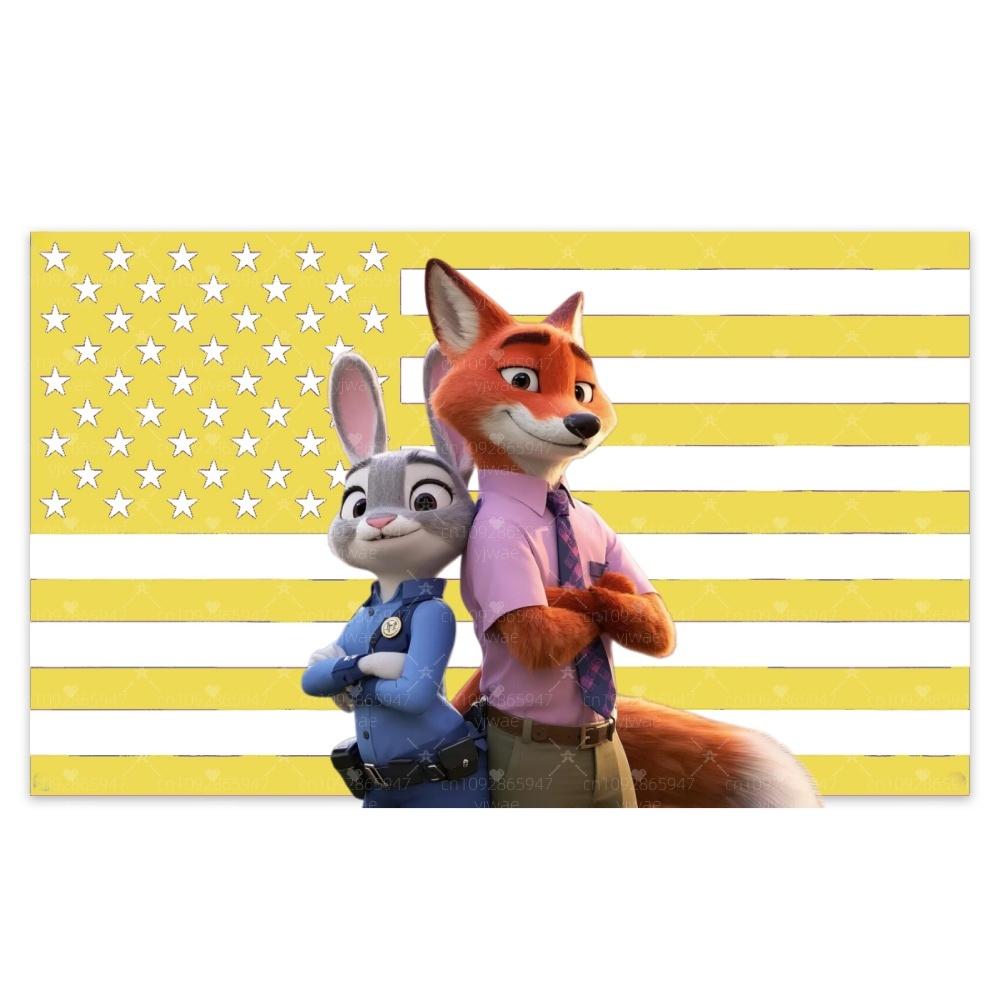 2025 New Zootopia Judy Nick Flag Print To Hang Decorative Flags for Rooms Home Decoration Flags and Banner Wall Tapestry