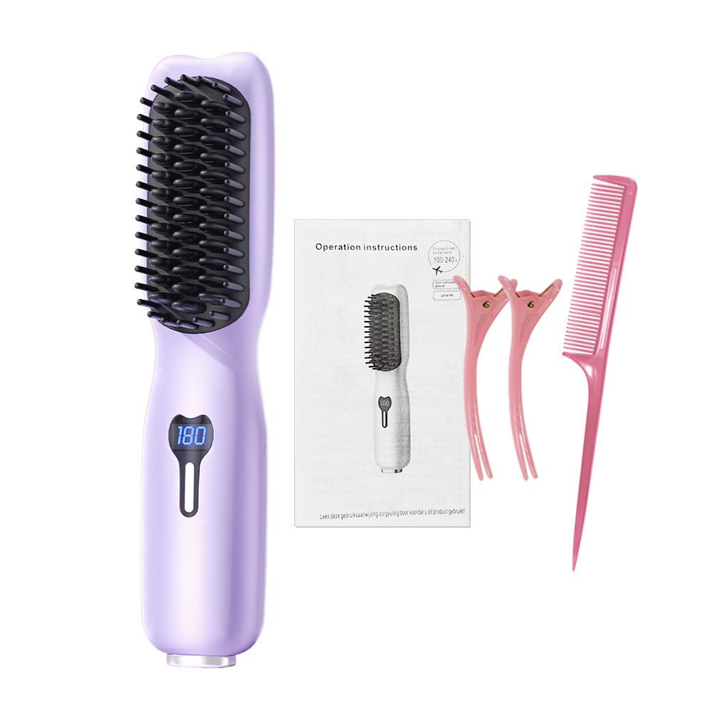 

Щетка для выпрямления волос Отрицательные ионы Электрическая Горячая Нагреваемая Расческа Многофункциональный Выпрямитель Керамическая Расческа Быстрая Укладка Волос UK фиолетовый
