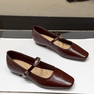 Talons hauts pour femmes Chaussures Mary Jane rétro françaises Nouvelles chaussures simples pour femmes Printemps Été Chaussures pour femmes à semelles plates