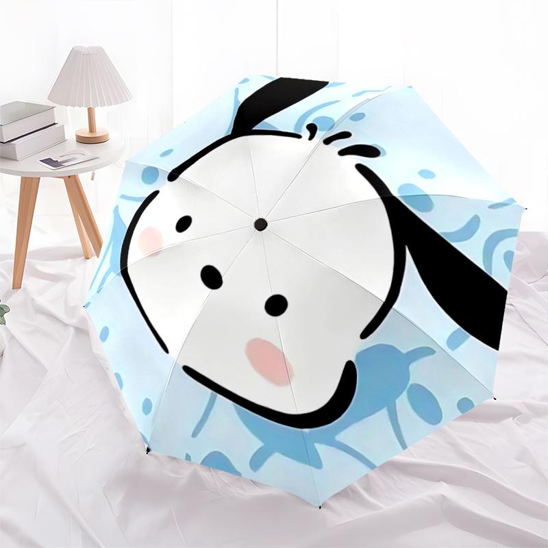 1pc Pochacco Automatic Opening/Closing Umbrella with Foldable Design, 8-Bone Iron Frame, Outdoor, Ideal Gift for Fans, Travelers, Daily Use, Festive P