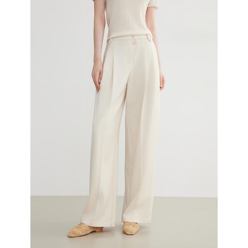 ELLE Women s High-Waist Wide-Leg Trousers L