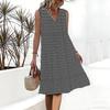 Plus Size V Neck Sleeveless Misty Bamboo Valley Stream Print For Zen Style Summer Dress