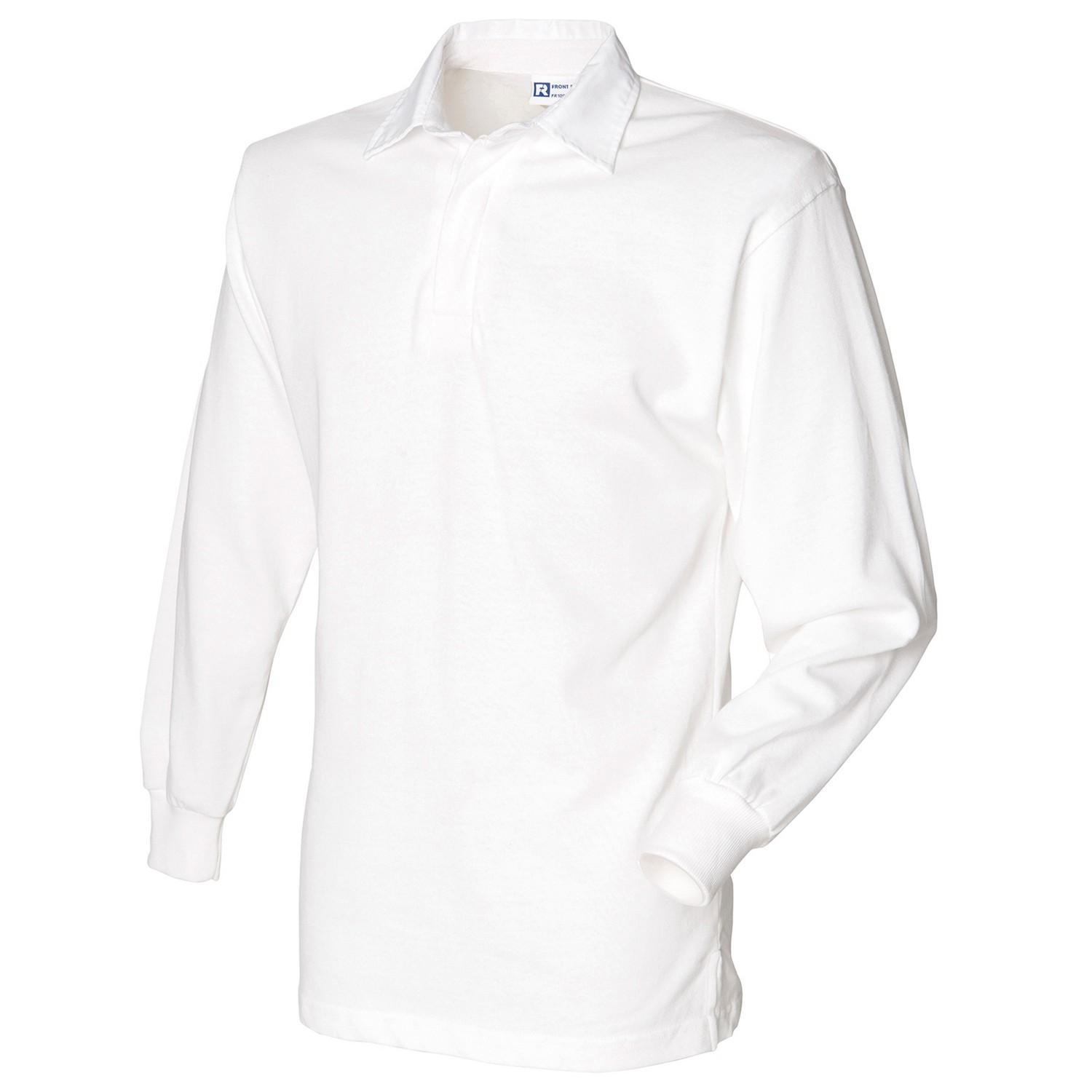 FRONT ROW Klassiek rugbypoloshirt met lange mouwen op de eerste rij 3XL wit