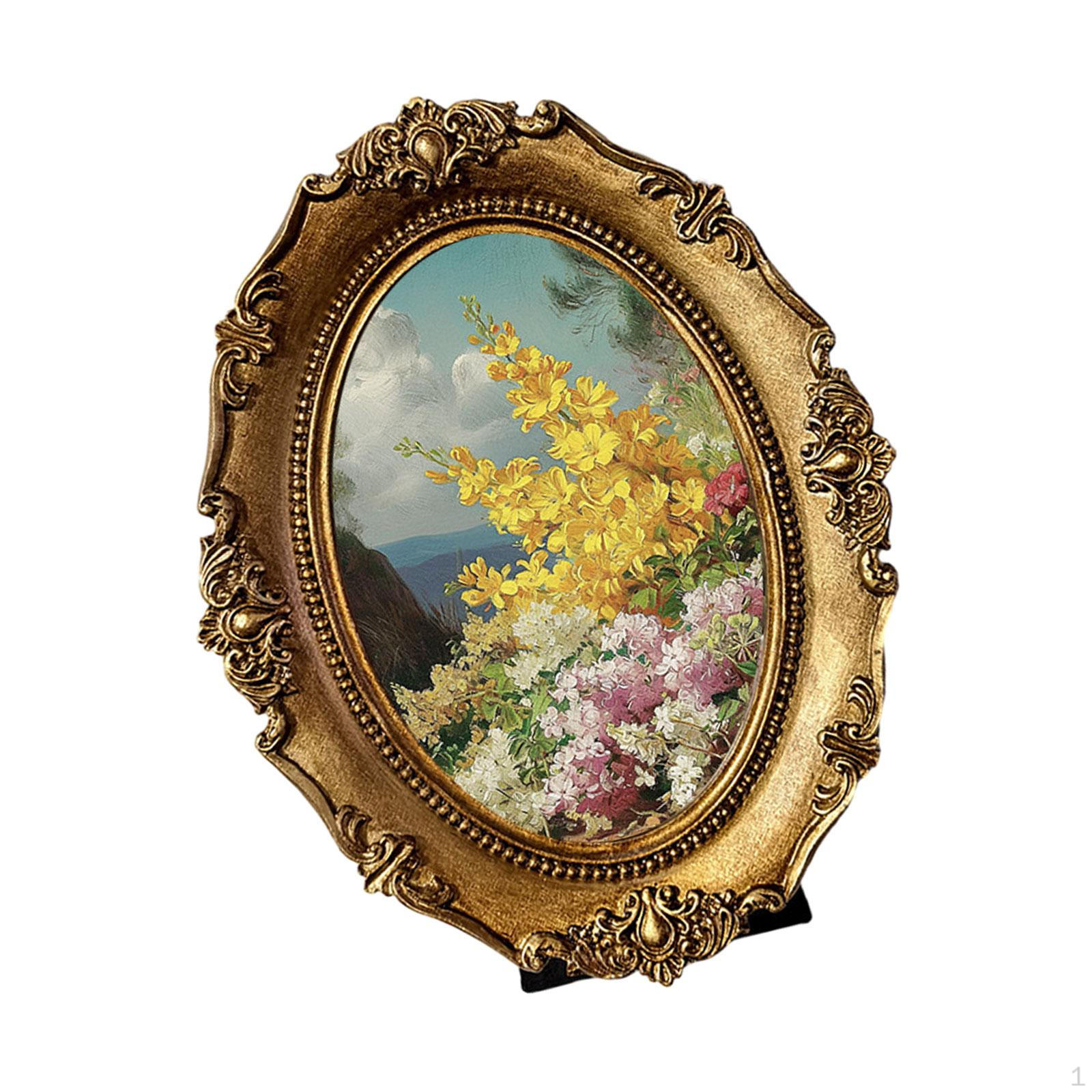 Овальная фоторамка Ретро-дизайн Декор Настольное украшение Держатель для фотографий Смола Фото для