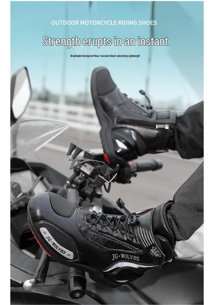 Windproof Motorcycle Riding Shoes, All-Season, Waterproof, Anti-Slip, Wear-Resistant, for Men & Women.
