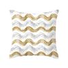 New Simple Geometric Stripes Wavy Golden Peach Leather Velvet Pillowcase Car Sofa Cushion Pillowcase