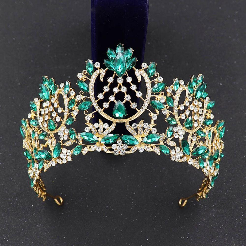 Rhinestone Bridal Crowns Luxury Crystal Crystal Cake Topper Baroque Pageant Crowns For Women