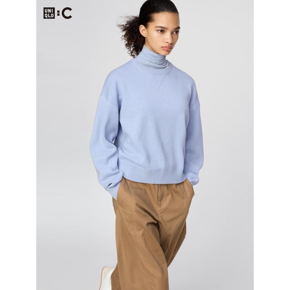 Uniqlo Suéter de Algodón Suave con Cuello Redondo de Japón