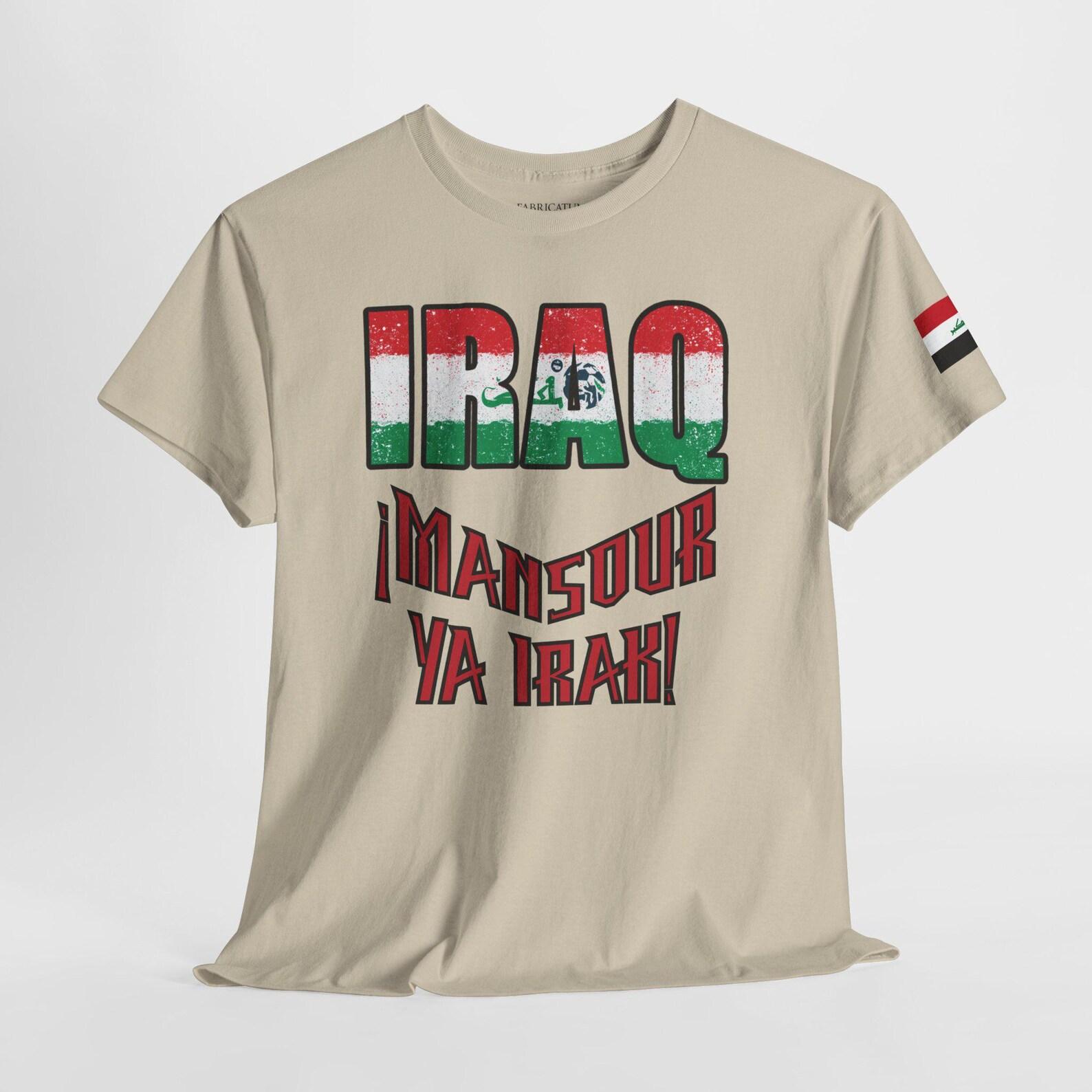 Iraq Football Fan T-Shirt | Mansour Ya Irak Graphic Top | Soccer Apparel S
