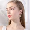 Luxury Cubic Zirconia Long Leaf Shape Dangle Earrings for Women Metal Diamonds Crystal Earrings Trendy Party Jewelry Accessories