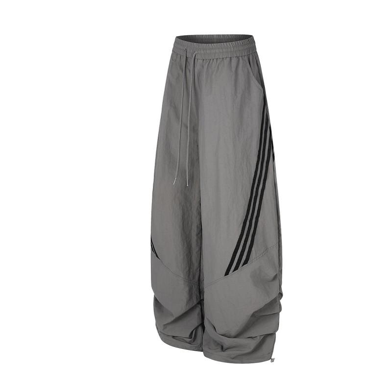 Magic Bear 2026 American Retro Striped Sweatpants Loose Wide Leg Athletic Pants Teens
