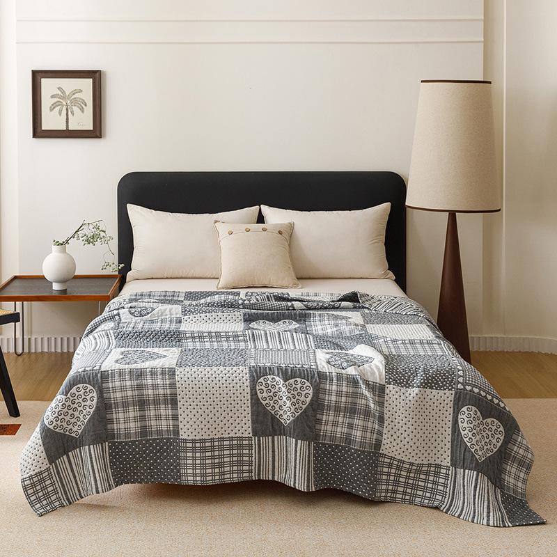 Three-Layer All-Cotton Jacquard Gauze Blanket: A-Grade Pure Cotton Nap, Multi-Functional, Air Conditioning Blanket
