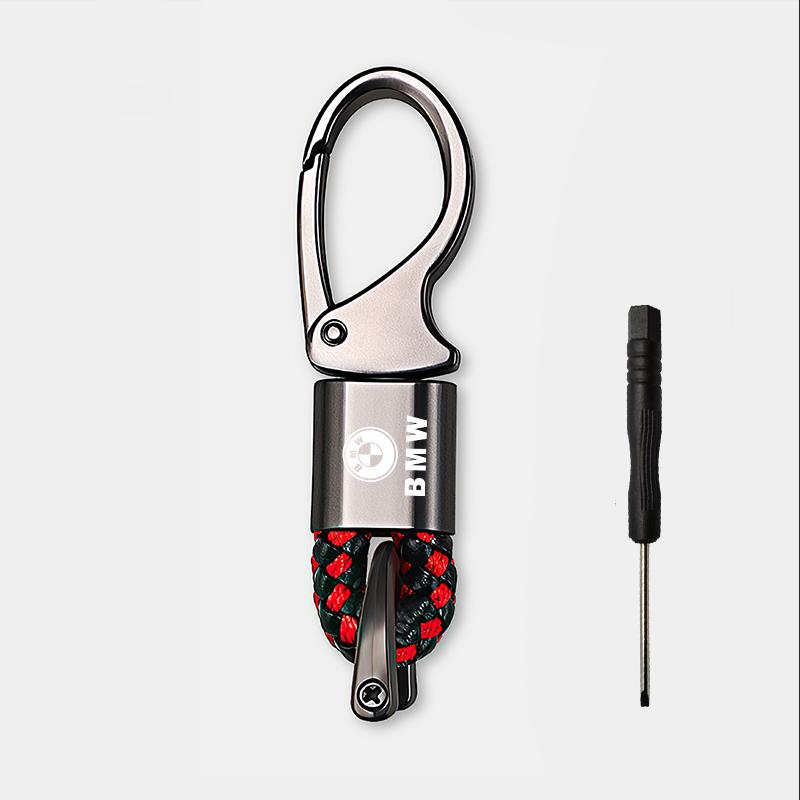Car Valve Core Hand Woven Horseshoe Buckle Leather Rope Car Keychain Keyring For BMW X1 X2 X3 X5 X4 X6 X7 G30 G20 G32 G11 G12 Rlzh86