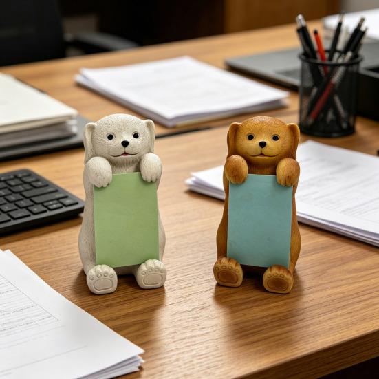 Dog Memo Pad Dispenser Resin Cute Dog Desktop Stick Note Holder for School Home Office Desk Accessories