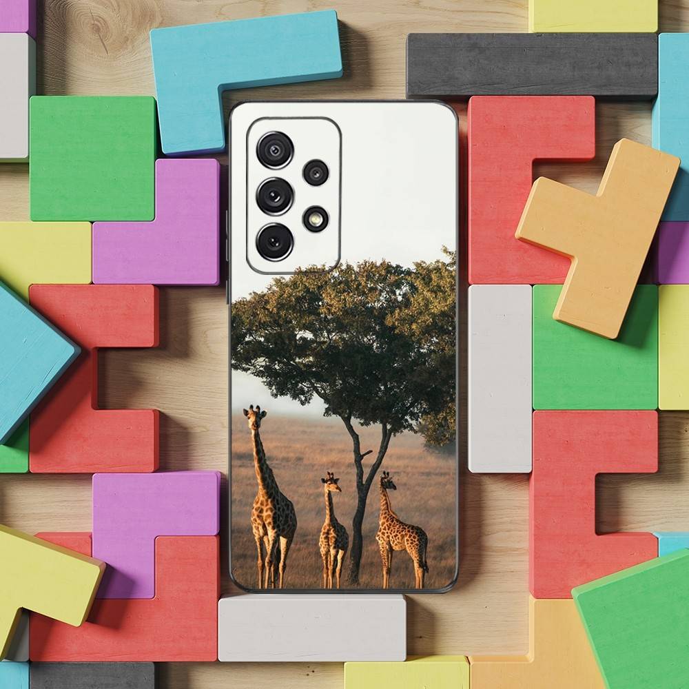 Animal Giraffe Cute Case For Samsung S22,S21,S9,S25,S24,S23,Ultra,FE,S20,S10,Plus,Lite,Soft Silicone Black