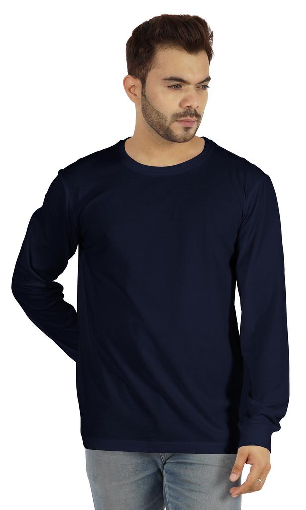 Inkmeso Men  S Cotton Long Sleeve T-shirt Basic Crew Neck Shirt