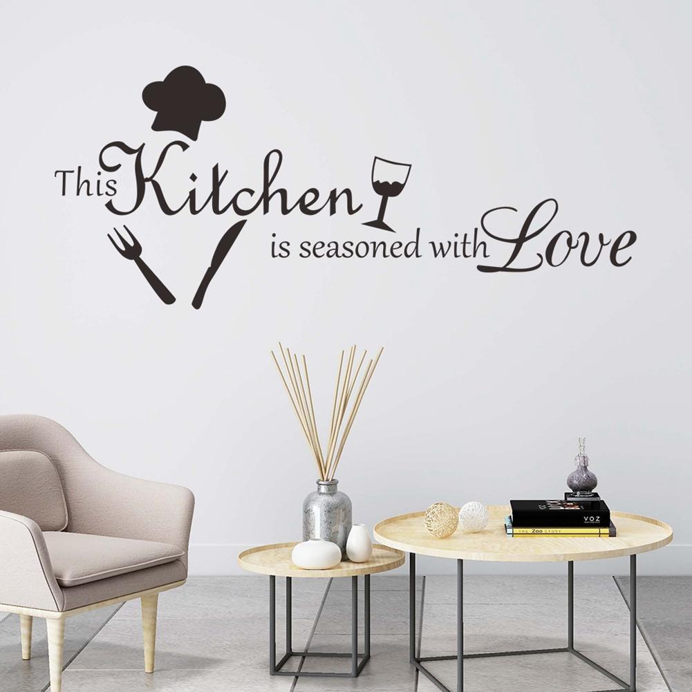 3Pcs Unique English Letter Pattern Elegant Wall Sticker Kitchen Decorative Stickers Decoration