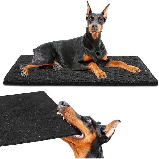 HOMBYS Indestructible Dog Bed Chewproof & Waterproof Dog Pad for Crazy Digger & Aggressive Chewers, Quilted Dog Mat Machine Washable, Durable Puppy 17 x23