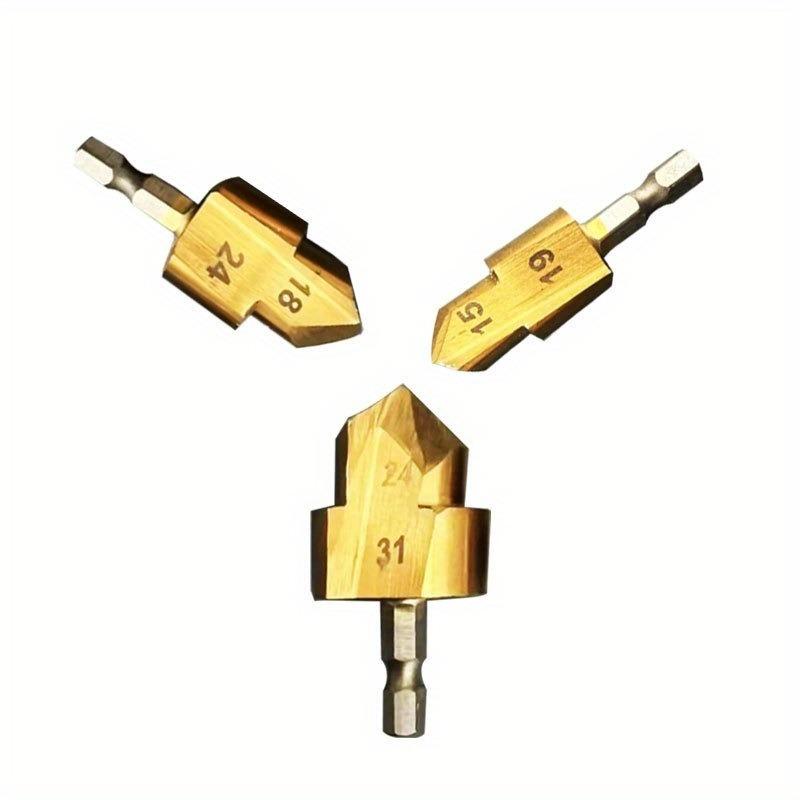 3Pcs PPR Lifting, Stepped Drill Bit, Hexagon Shank Water Pipe Connection Tool 20/25/32mm, Full Open Process