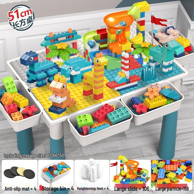 Children's Multifunctional Building Block Table for Early Education and Brain Training