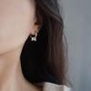 Elegant Literary Design Gold-Plated S925 Sterling Silver Bow Earrings for Women