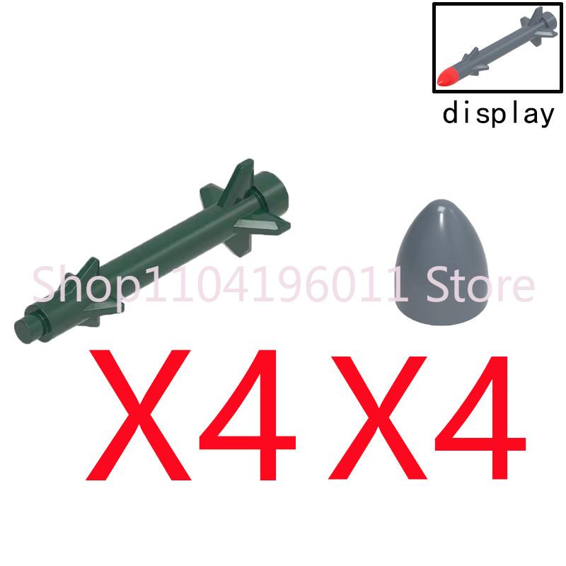 MOC Military Building Blocks Accessories Missile Rocket Nuclear  Assembly Models Compatible With Toys Kid Gift Bricks X053 DIY