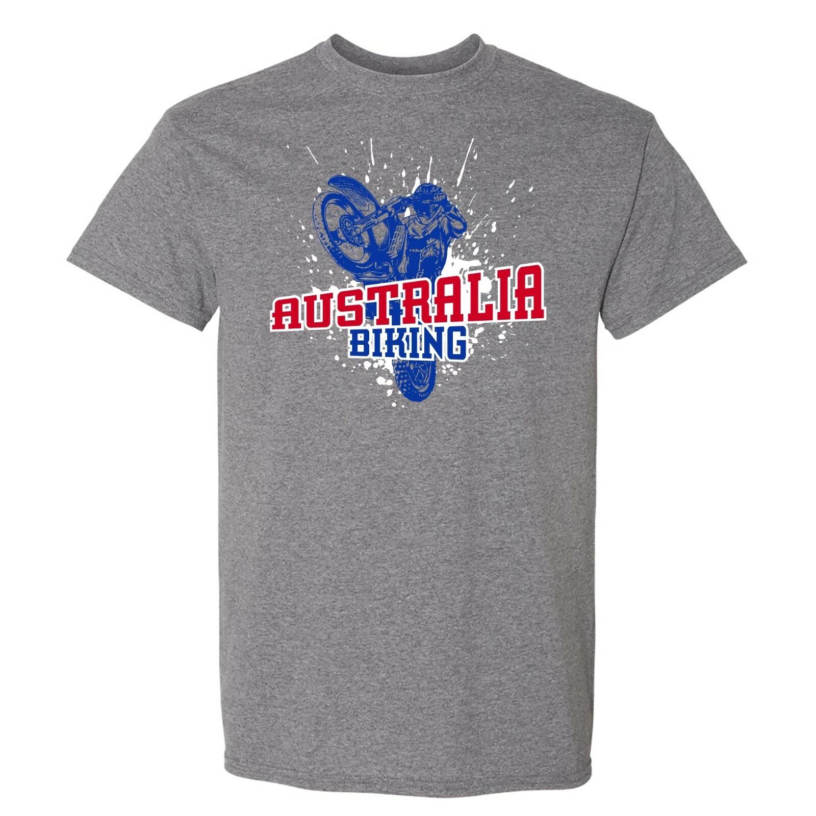 Australia Biking - Cycling Summer Sports T Shirt - Graphite Heather 4XL