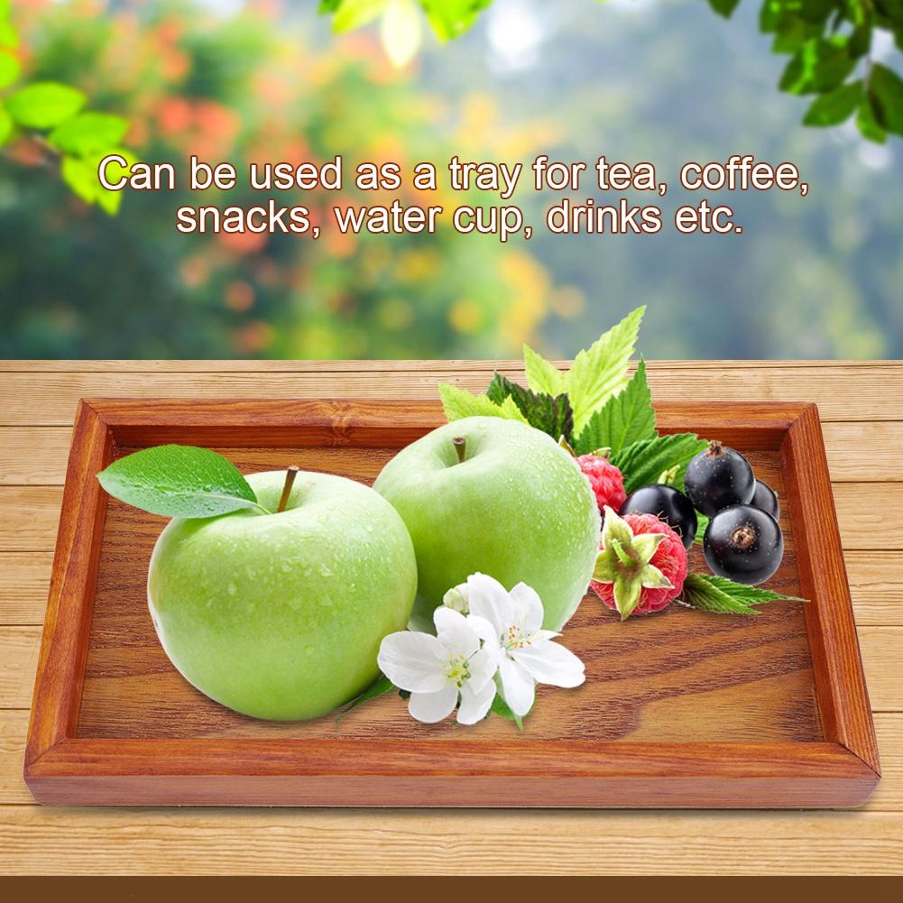 Rectangle Wooden Tea Tray Serving Table Plate Snacks Food Storage Dish for Hotel Home