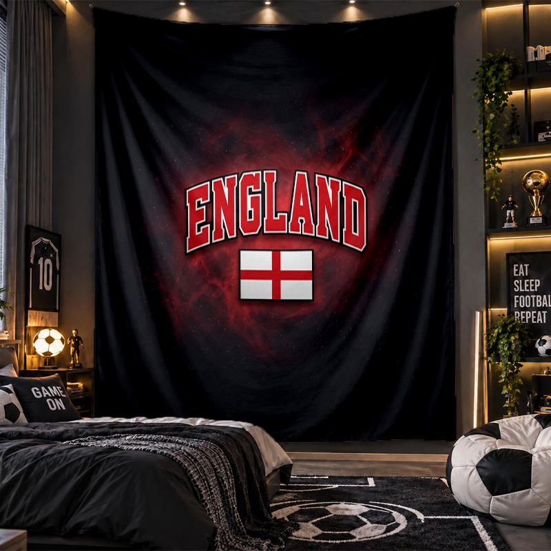 Wall Hanging Tapestry England Football Print Cloth for Living Room Bedroom Home Decor