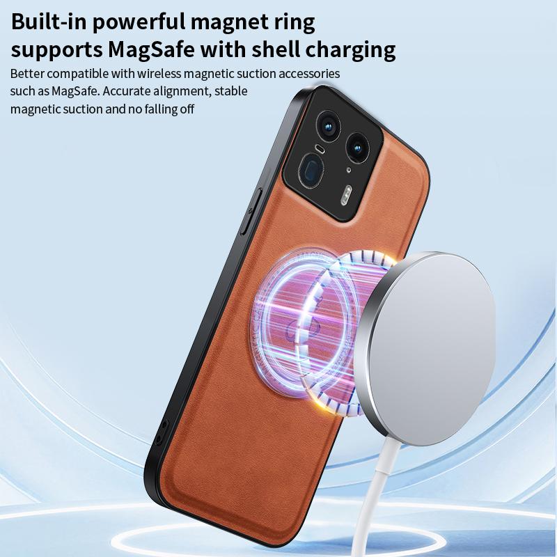 Wireless Charging Magnetic Case for Motorola Edge 50 Neo Moto Edge 50 Fusion Ultra Protective Cover PU Leather Shell Coque Funda