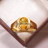 Citrine Oval Cut With 925 Sterling Silver Gold Plated Ring For Men's #A961 JL375669276981