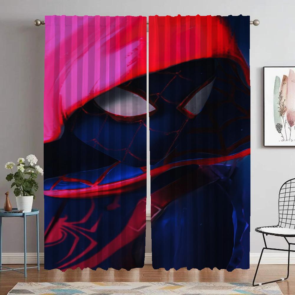 

Плотные шторы для камеры Человек-паук Современные шторы для гостиной 2 шт. Оконные шторы для украшения кухни на Хэллоуин W60xH90cmx2pcs-CL