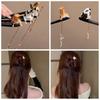Tassel Cat Fishing Wooden Hair Stick Black Sandalwood Hairpin New Hair Styling Tools  Women Girls