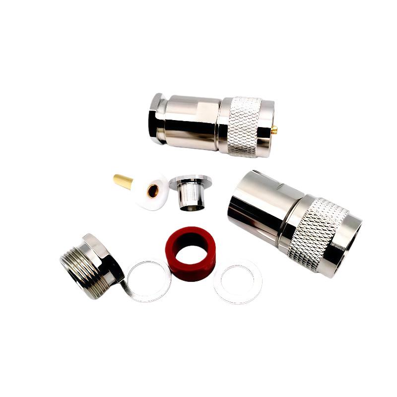 Pure Copper SL16 Male Coaxial Cable Connector for Two-Way Radio, RG8U 50-7 Feeder with Coarse Pin M Mount.