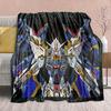Gundam Anime Flannel Blanket - Soft Warm Perfect for Sofa, Bedding Camping Travel Office Home Decor -QJY