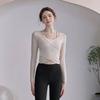 Women's Long Sleeve Yoga Set with Padded Top for Pilates Training