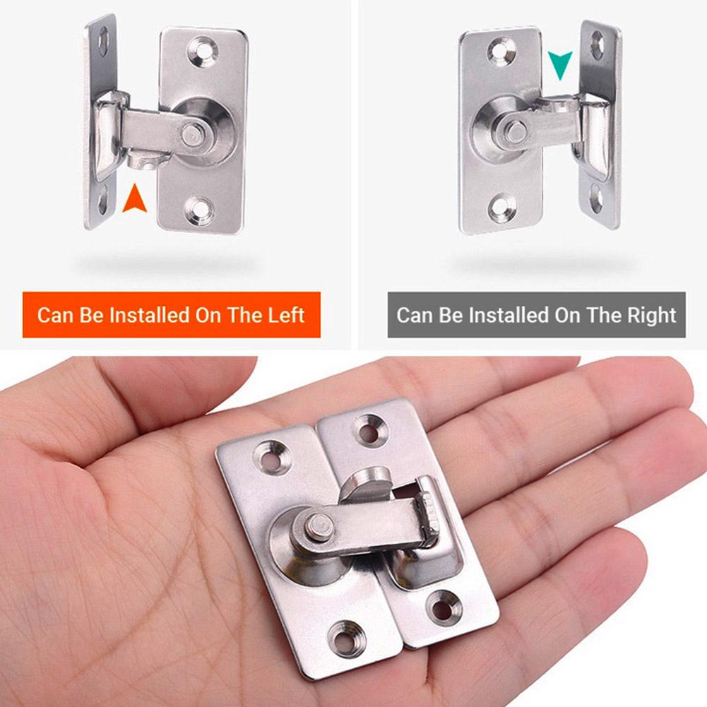 Door Lock Guard Latch Bolt 90 Degree Steel Toggle Latch Sliding Barn Door Lock Wine Cabinet Closet Right Angle Lock Hardware