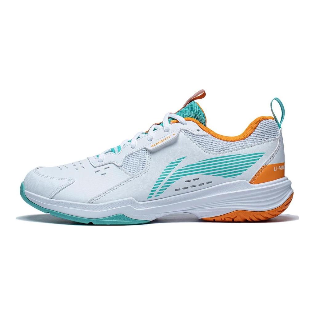 Li Ning Ace Badminton Shoes Unisex Low top White/Green/Orange AYTT001-2