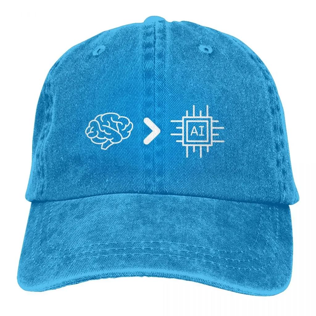 Cowboyhüte in reiner Farbe, AI Vs Human, Damenhut, Sonnenblende, Baseballkappe, ChatGPT, Trucker-Dad-Mütze